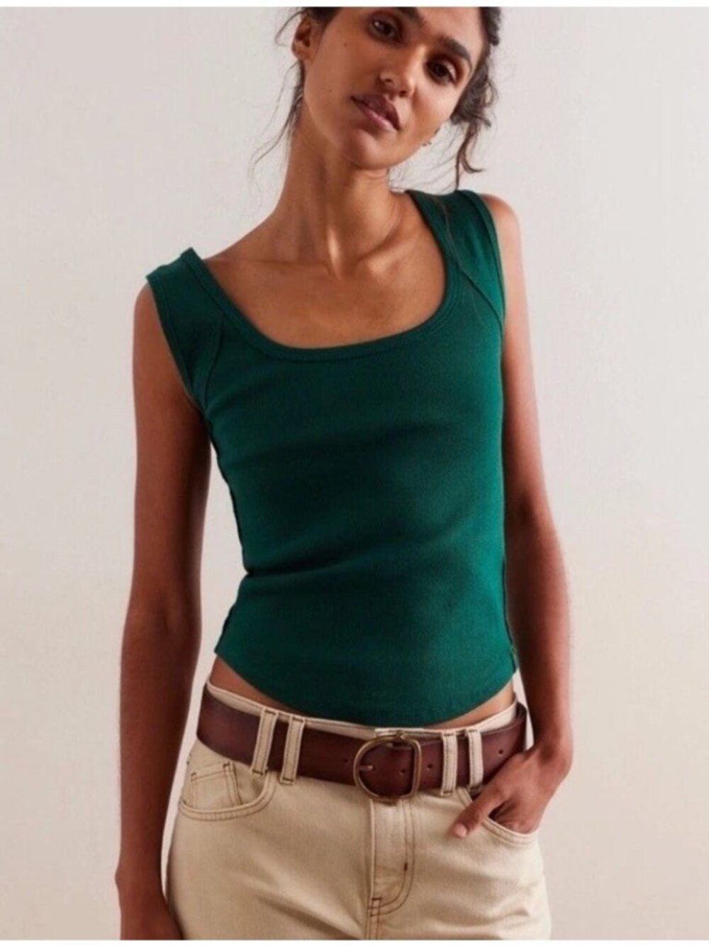We the Free Free People Anthropologie Hummingbird Tank Top Women’s Size M Green
